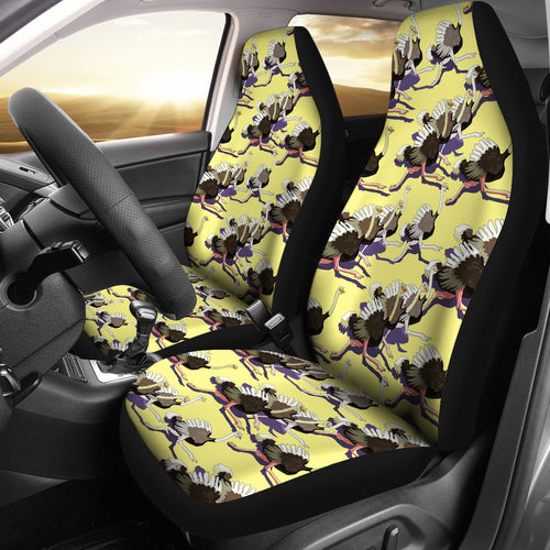 Ostrich Pattern Print Design 04 Universal Fit Car Seat Covers