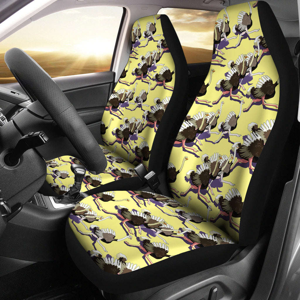 Ostrich Pattern Print Design 04 Universal Fit Car Seat Covers