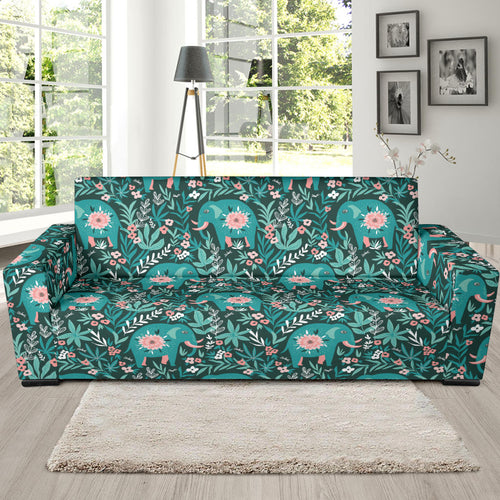 Elephants Jungle Pattern Sofa Slipcover