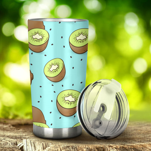 Kiwi Blue Background Tumbler