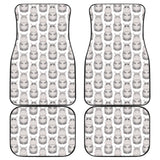 Hippopotamus Pattern Print Design 05 Front and Back Car Mats