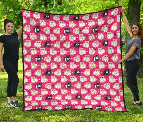 Guinea Pig Pattern Print Design 01 Premium Quilt