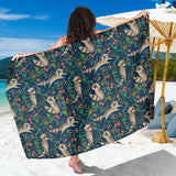 Raccoon Tropical Leaves Pattern Sarong