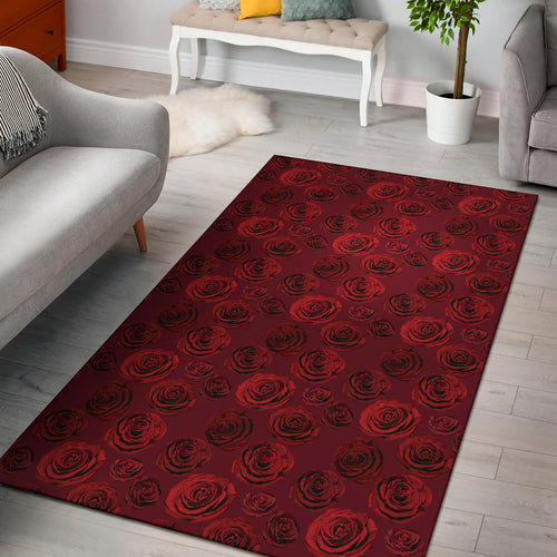 Rose Pattern Print Design 03 Area Rug