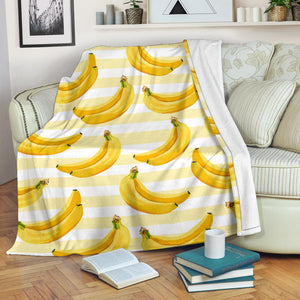 Banana Pattern Blackground Premium Blanket