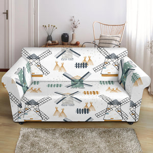 Windmill Pattern Loveseat Couch Slipcover