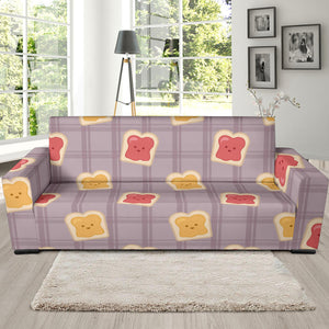 Bread Toast Pattern Print Design 05 Sofa Slipcover