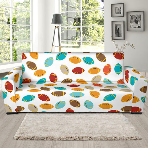 Colorful American Football Ball Pattern Sofa Slipcover