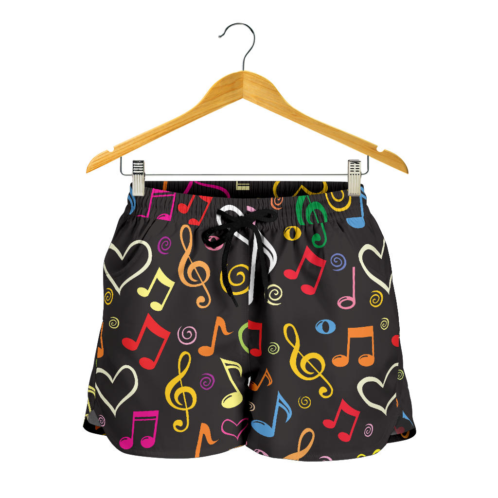 Music Notes Pattern Print Design 02 Women Shorts