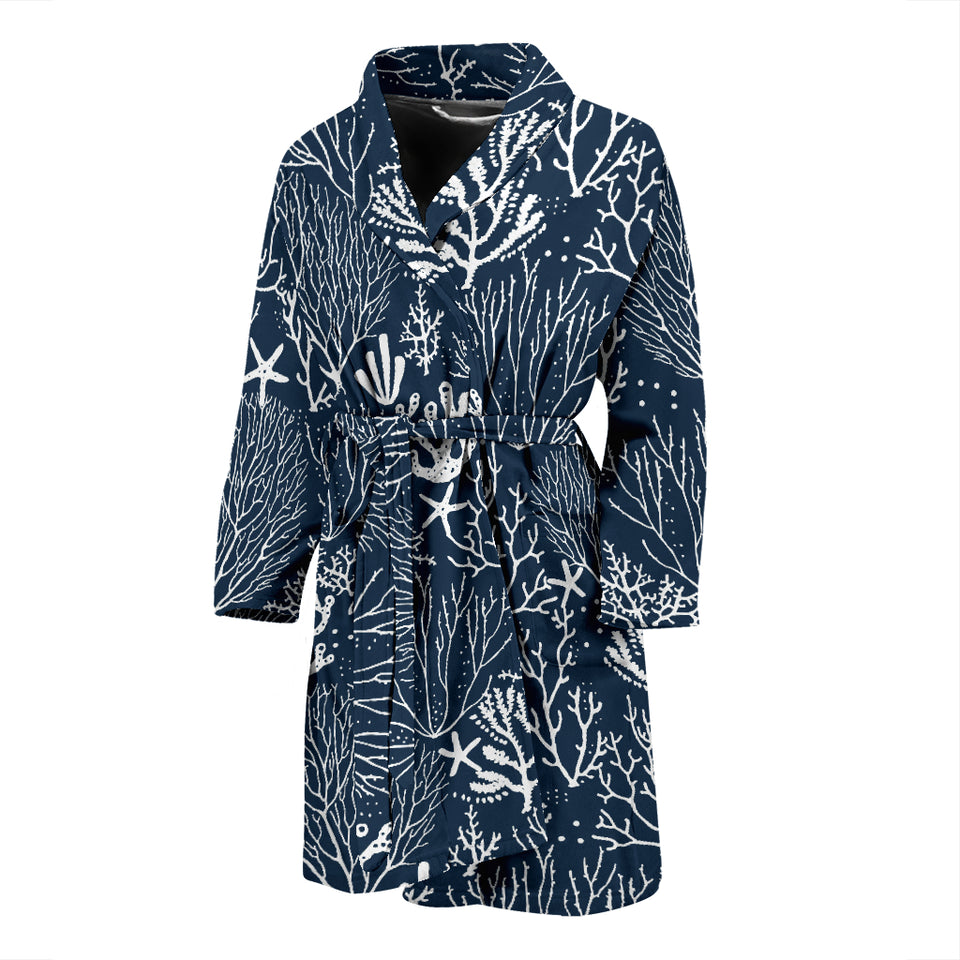 Coral Reef Pattern Print Design 05 Men's Bathrobe
