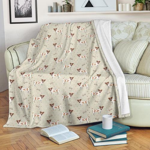 Jack Russel Pattern Print Design 02 Premium Blanket