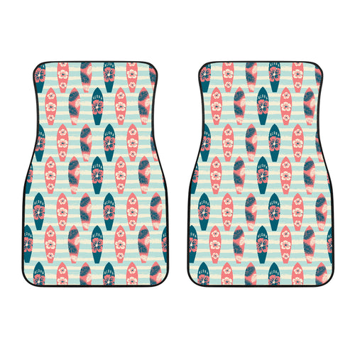 Surfboard Pattern Print Design 02 Front Car Mats