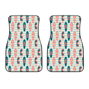 Surfboard Pattern Print Design 02 Front Car Mats