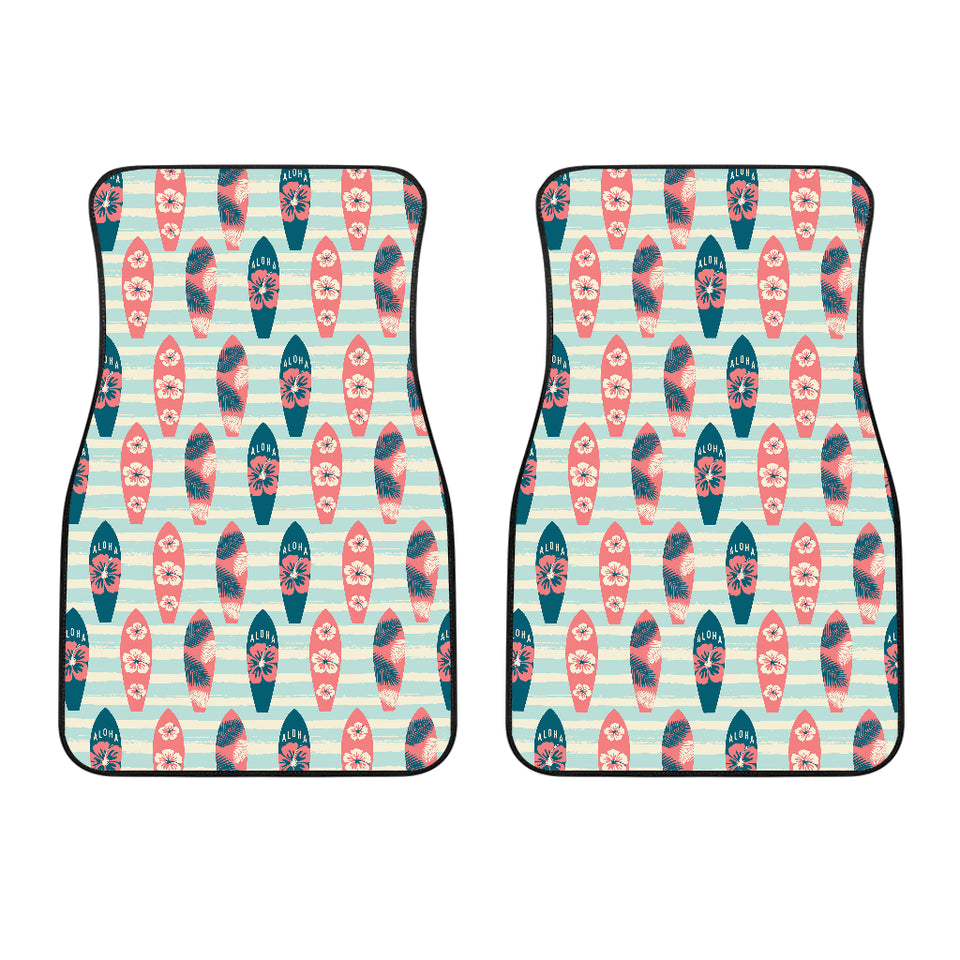 Surfboard Pattern Print Design 02 Front Car Mats