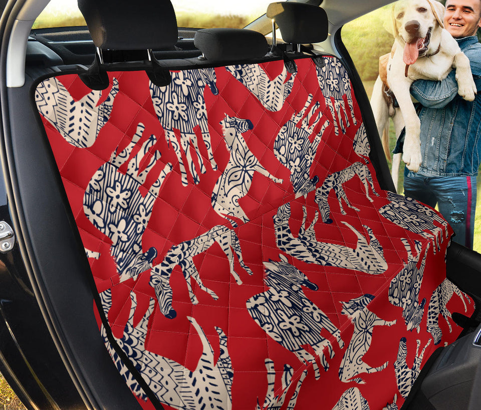 Zebra Abstract Red Background Dog Car Seat Covers