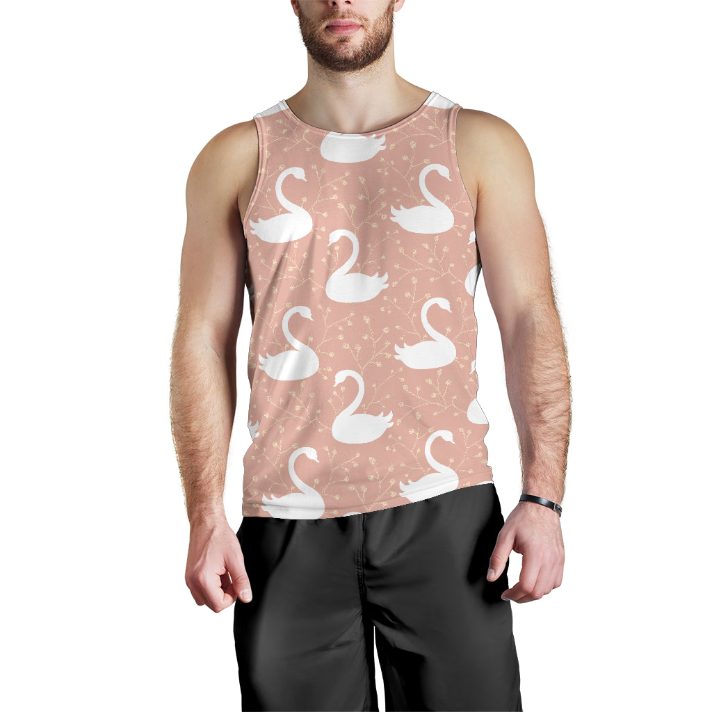 Swan flower light pink background Men Tank Top