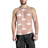 Swan flower light pink background Men Tank Top