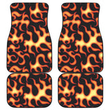 Fire Flame Dark Pattern Front And Back Car Mats