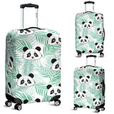 Panda Pattern Tropical Leaves Background Luggage Covers