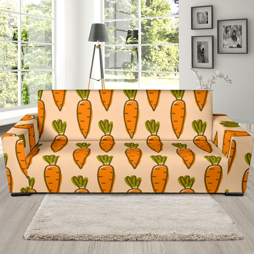 Carrot Pattern Print Design 04 Sofa Slipcover