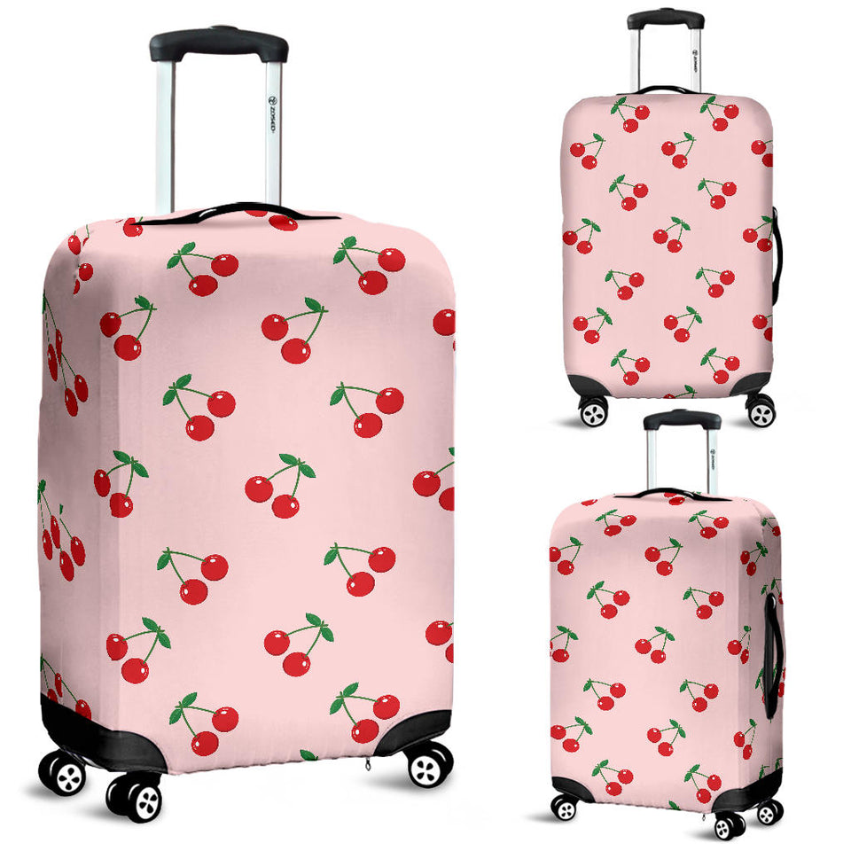 Cherry Pattern Pink Background Luggage Covers