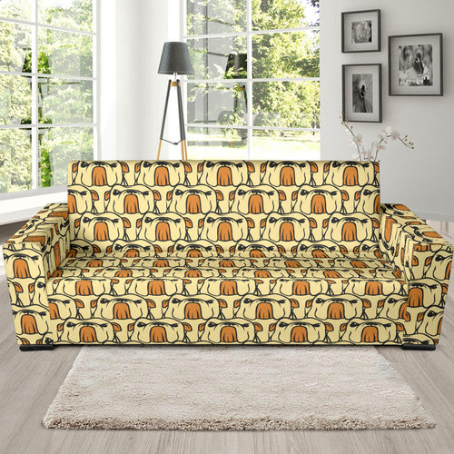 English Bulldog Pattern Print Design 02 Sofa Slipcover