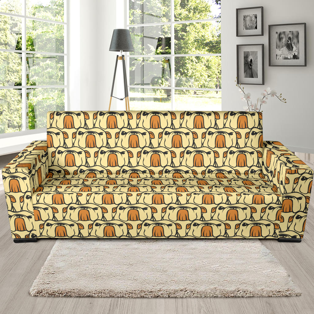 English Bulldog Pattern Print Design 02 Sofa Slipcover