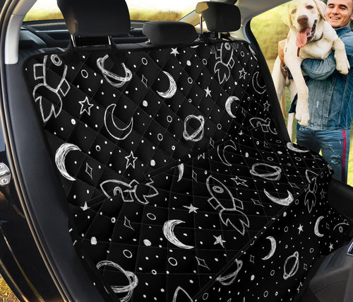 Hand Drawn Space Rocket Star Planet Dog Car Seat Covers