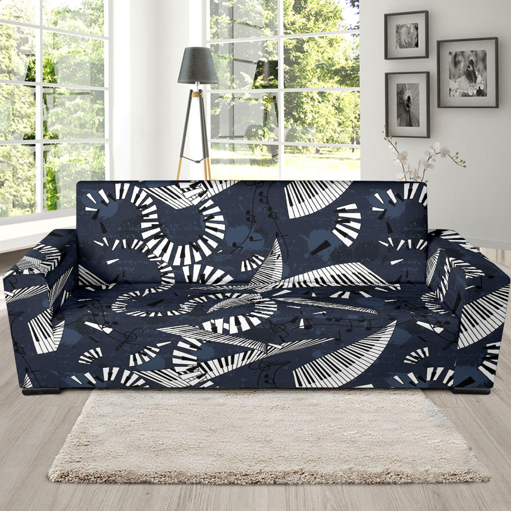 Piano Pattern Print Design 02  Sofa Slipcover