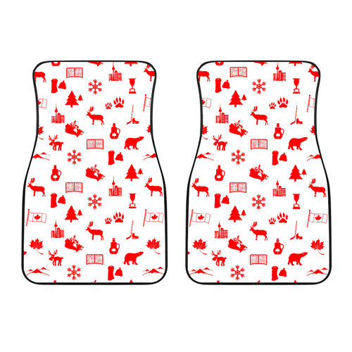 Canada Pattern Print Design 04 Front Car Mats