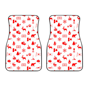 Canada Pattern Print Design 04 Front Car Mats