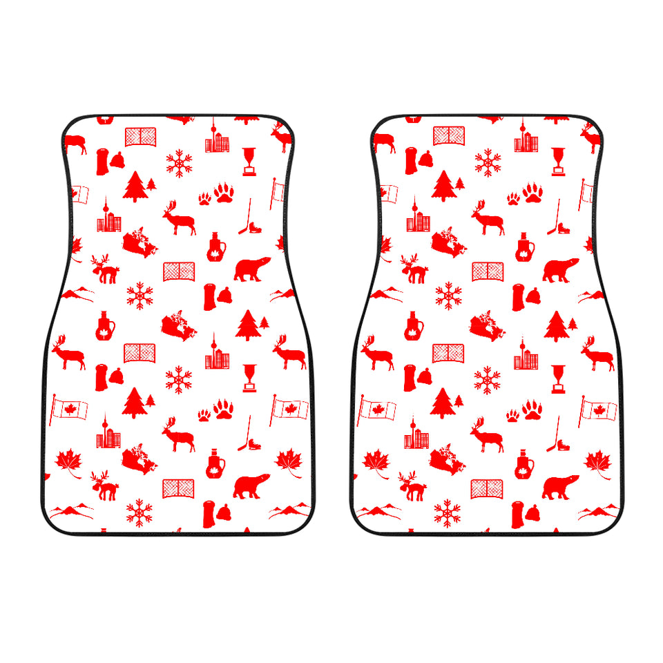 Canada Pattern Print Design 04 Front Car Mats