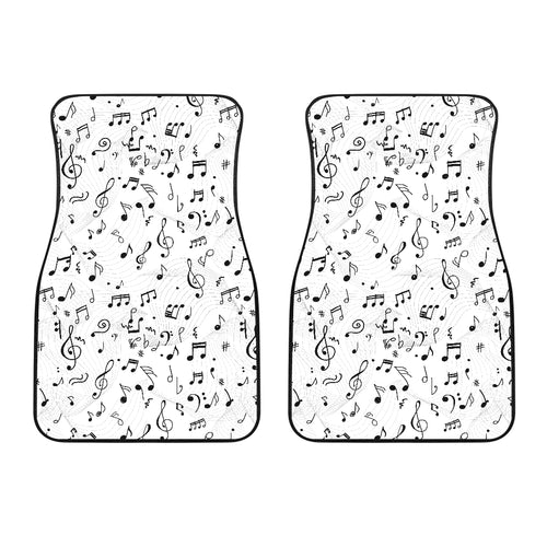 Music Notes Pattern Print Design 04 Front Car Mats