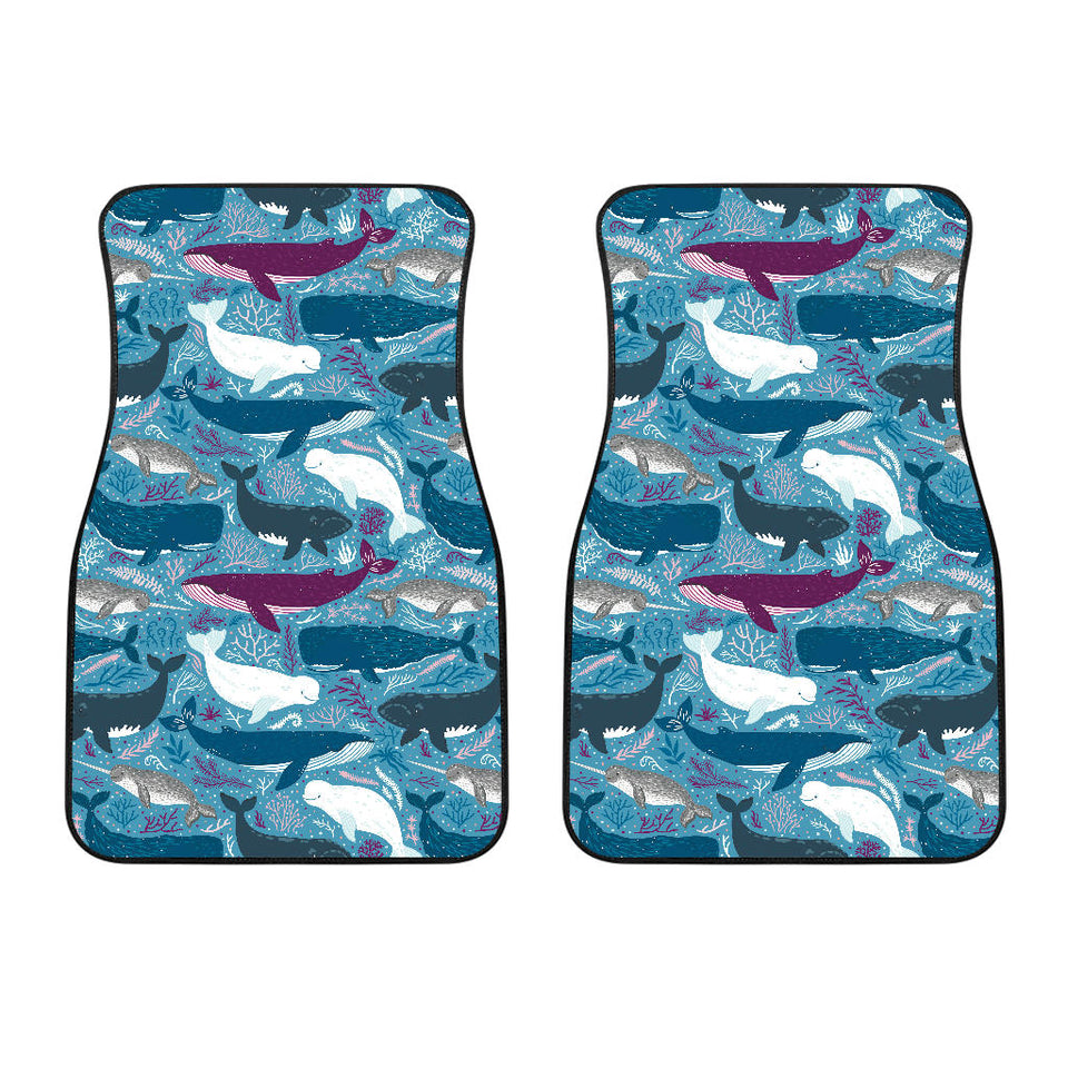 Whale Design Pattern Front Car Mats