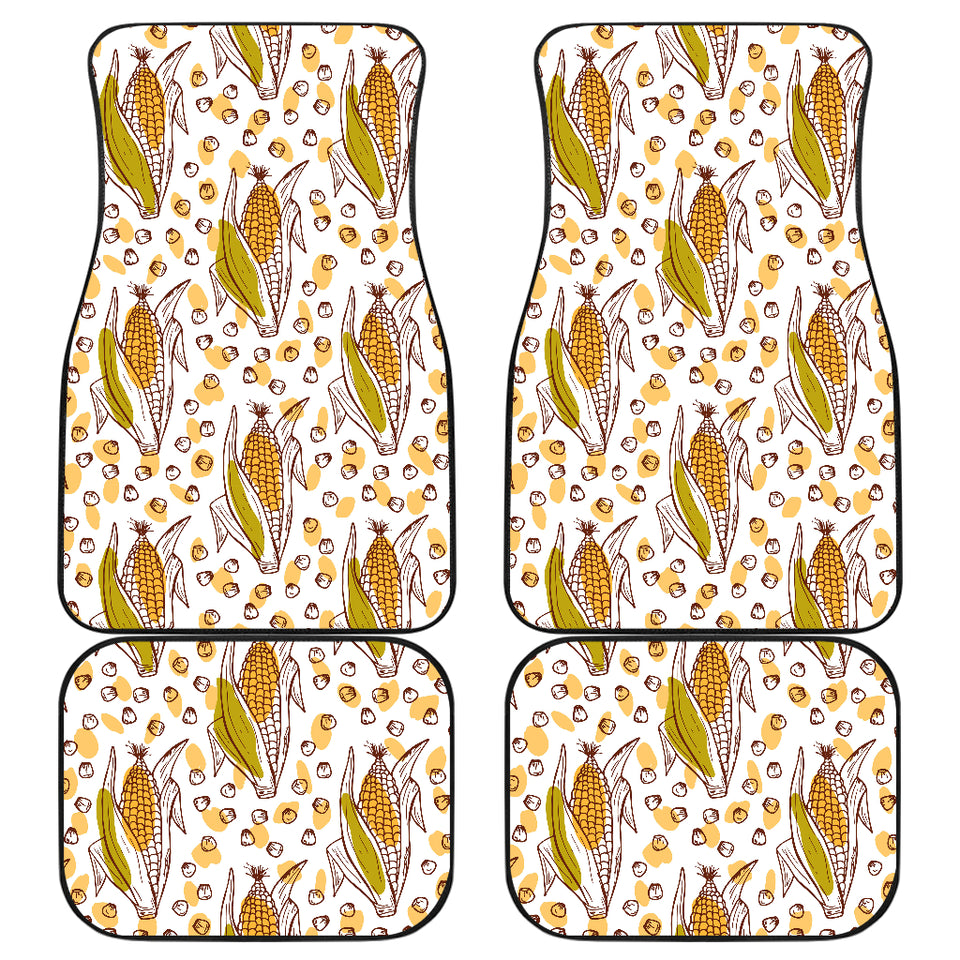 Corn Pattern Print Design 02 Front and Back Car Mats