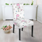Cute Poodle Dog Star Pattern Dining Chair Slipcover