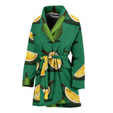 Durian Pattern Green Background Women'S Bathrobe