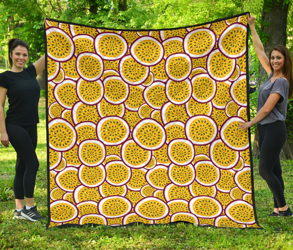 Passion Fruits Slice Pattern Premium Quilt