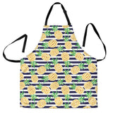 Pineapples Pattern Striped Background Adjustable Apron