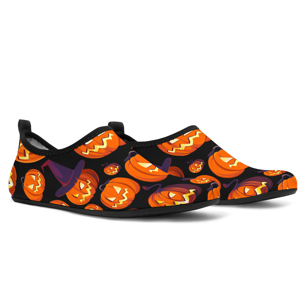 Halloween Pumpkin Pattern Aqua Shoes