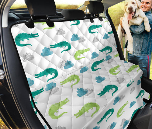 Watercolor Crocodile Pattern Dog Car Seat Covers