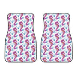 Purple Seahorse Blue Coral Pattern Front Car Mats