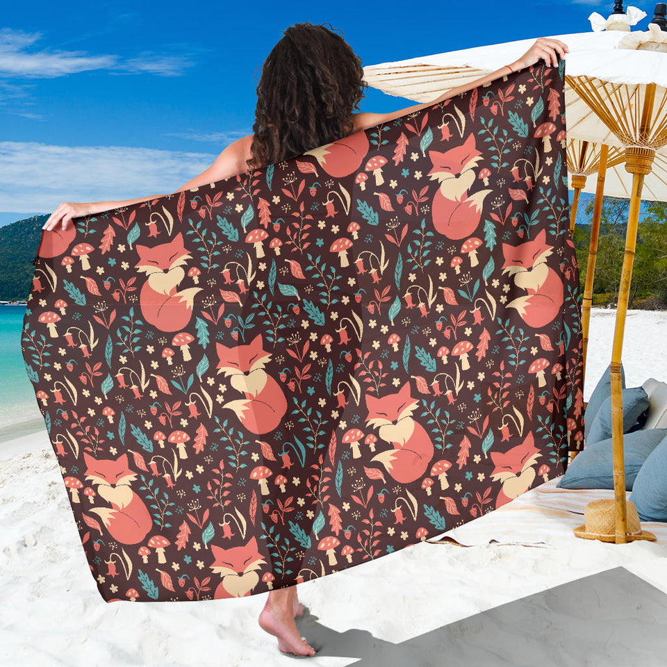Fox Leaves Mushroom Pattern Sarong