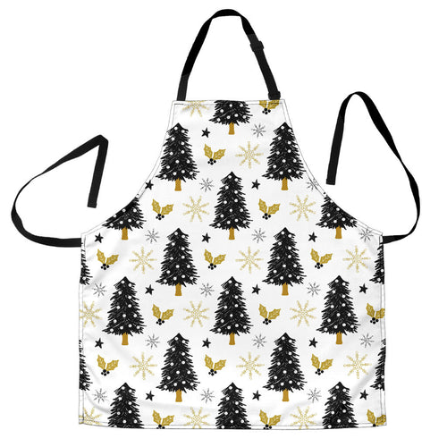 Christmas Tree Holly Snow Star Pattern Adjustable Apron