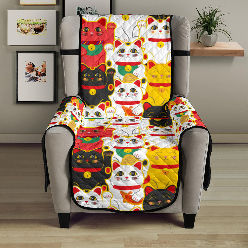 Colorful Maneki Neko Lucky Cat pattern Chair Cover Protector