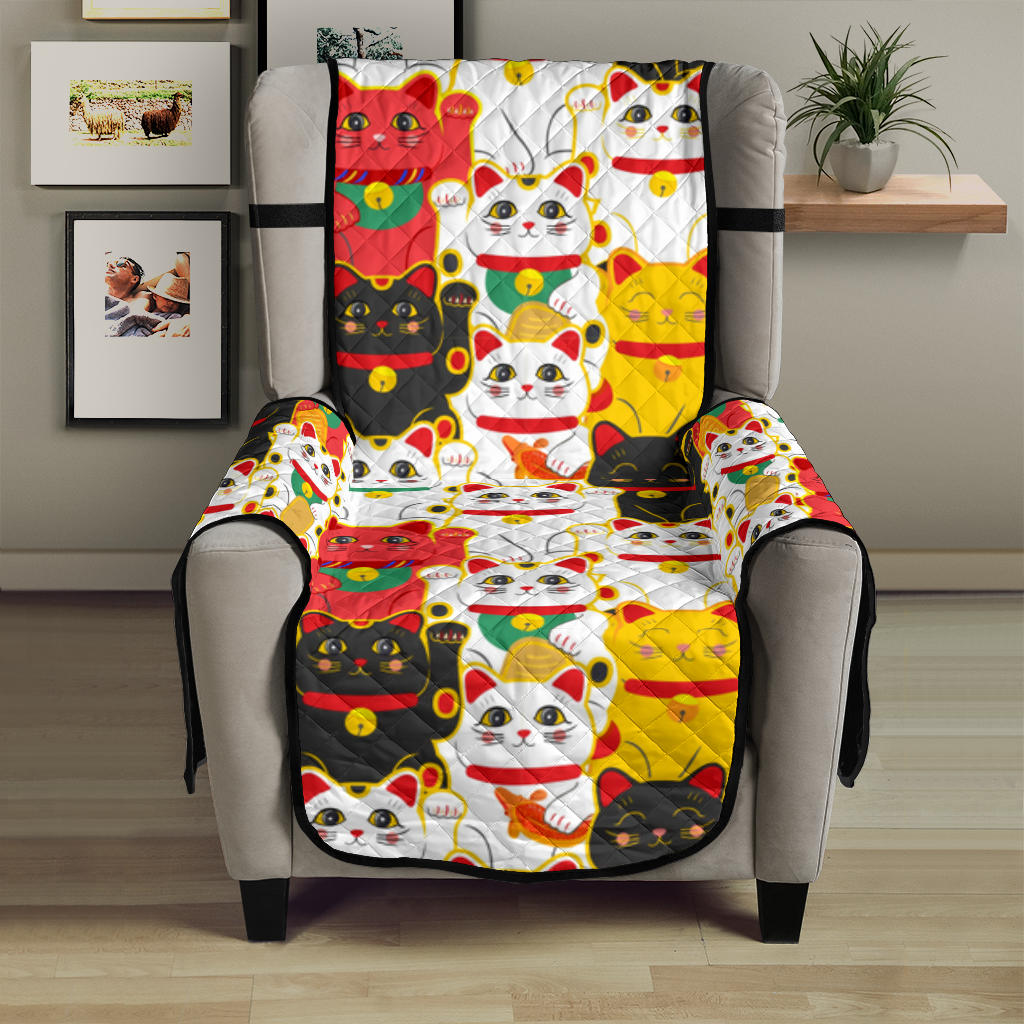 Colorful Maneki Neko Lucky Cat pattern Chair Cover Protector