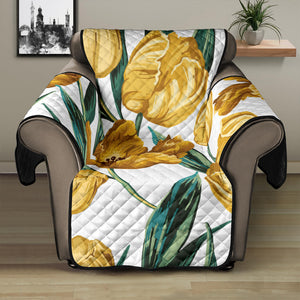 yellow tulips pattern Recliner Cover Protector