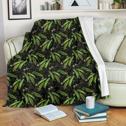 Green Peas Pattern Print Design 02 Premium Blanket
