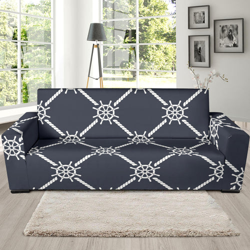 Nautical Steering Wheel Rope Pattern Sofa Slipcover