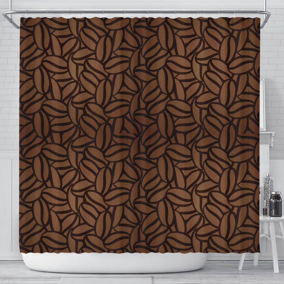 Coffee Bean Pattern Shower Curtain Fulfilled In US
